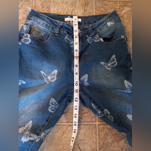 Revelation Blue Skinny Butterfly Jeans Size 2 - Picture 9 of 10